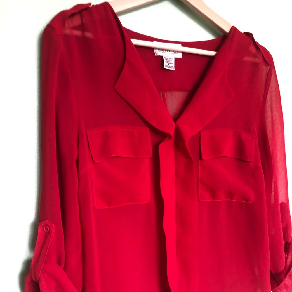 Sheer Red Blouse